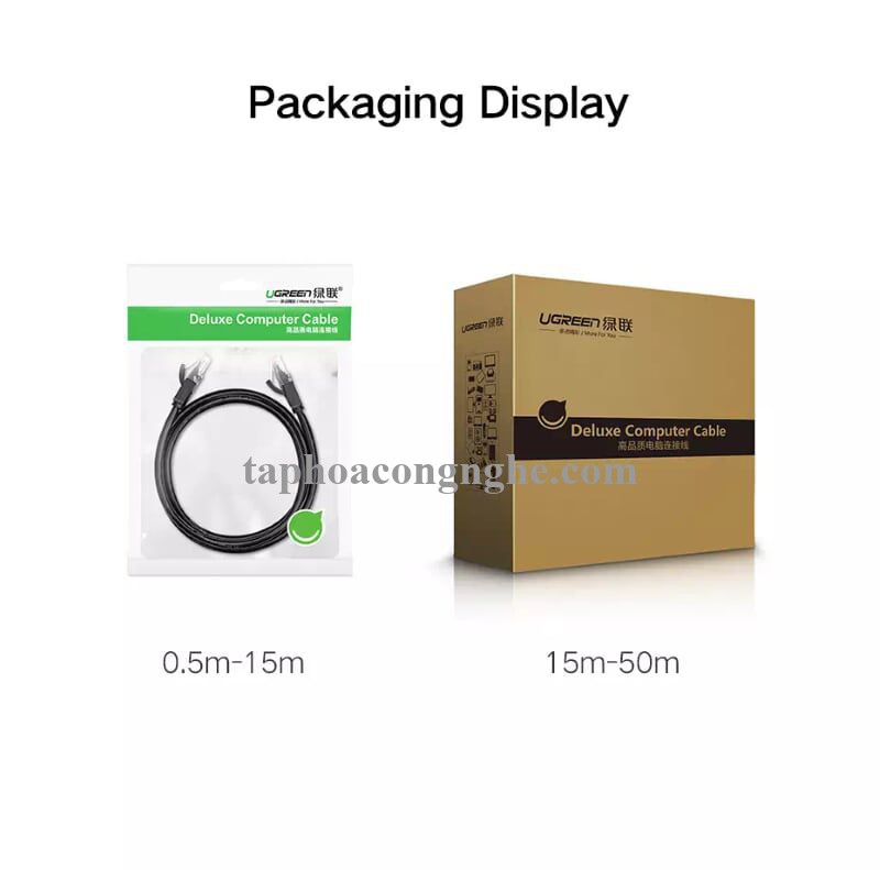 Ugreen 20161 3M màu Đen Cáp mạng LAN CAT6 UTP NW102 30020161